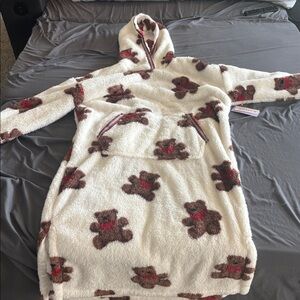 Joyspun women’s bear printed hooded plus lounger new with tags